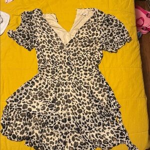 Leopard Print Ruffle Romper